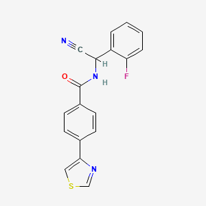 molecular formula C18H12FN3OS B2439526 N-[cyano(2-fluorophenyl)methyl]-4-(1,3-thiazol-4-yl)benzamide CAS No. 1427787-40-3