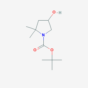 molecular formula C11H21NO3 B2439527 tert-Butyl 4-hydroxy-2,2-dimethylpyrrolidine-1-carboxylate CAS No. 1894637-31-0