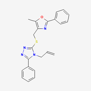 molecular formula C22H20N4OS B2439528 1-{[4-(5-环丙基-1,2,4-恶二唑-3-基)-2-噻吩基]磺酰基}-N-(2-甲氧基苯基)哌啶-4-甲酰胺 CAS No. 1115970-79-0