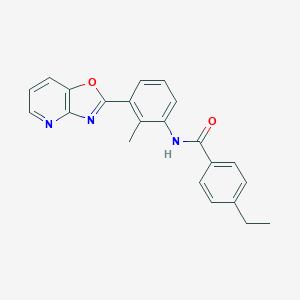 molecular formula C22H19N3O2 B243954 4-ethyl-N-(2-methyl-3-[1,3]oxazolo[4,5-b]pyridin-2-ylphenyl)benzamide 