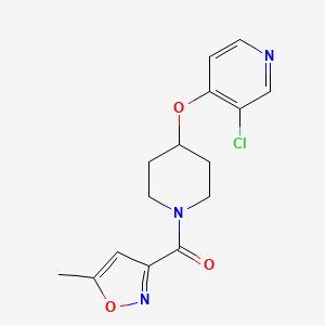 molecular formula C15H16ClN3O3 B2439546 (4-((3-Chloropyridin-4-yl)oxy)piperidin-1-yl)(5-methylisoxazol-3-yl)methanone CAS No. 2034315-84-7