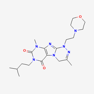 molecular formula C20H31N7O3 B2439547 3,9-dimethyl-7-(3-methylbutyl)-1-[2-(morpholin-4-yl)ethyl]-1,4-dihydro[1,2,4]triazino[3,4-f]purine-6,8(7H,9H)-dione CAS No. 919747-09-4