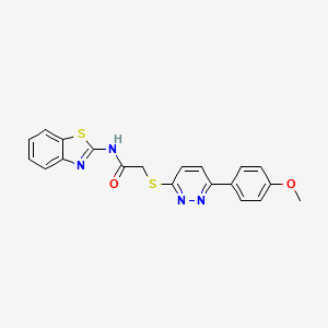 molecular formula C20H16N4O2S2 B2439549 N-(benzo[d]thiazol-2-yl)-2-((6-(4-methoxyphenyl)pyridazin-3-yl)thio)acetamide CAS No. 896053-55-7