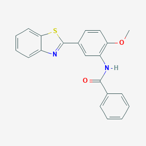 molecular formula C21H16N2O2S B243956 N-[5-(1,3-benzothiazol-2-yl)-2-methoxyphenyl]benzamide 