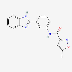 molecular formula C18H14N4O2 B2439560 N-(3-(1H-benzo[d]imidazol-2-yl)phenyl)-5-methylisoxazole-3-carboxamide CAS No. 941954-23-0