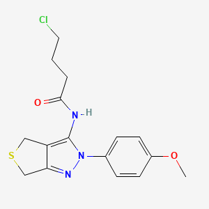 molecular formula C16H18ClN3O2S B2439561 4-chloro-N-[2-(4-methoxyphenyl)-4,6-dihydrothieno[3,4-c]pyrazol-3-yl]butanamide CAS No. 392256-09-6