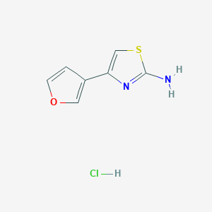 molecular formula C7H7ClN2OS B2439566 4-(Furan-3-yl)thiazol-2-amine hydrochloride CAS No. 2034365-32-5