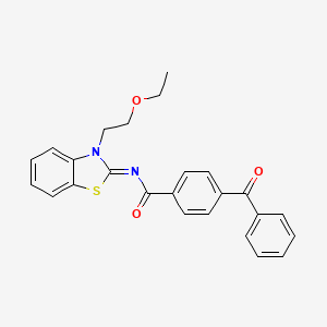 molecular formula C25H22N2O3S B2439567 (Z)-4-苯甲酰基-N-(3-(2-乙氧基乙基)苯并[d]噻唑-2(3H)-亚甲基)苯甲酰胺 CAS No. 1006016-78-9