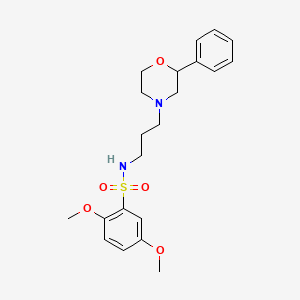 molecular formula C21H28N2O5S B2439568 2,5-dimethoxy-N-(3-(2-phenylmorpholino)propyl)benzenesulfonamide CAS No. 954249-16-2