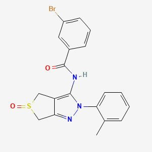 molecular formula C19H16BrN3O2S B2439569 3-bromo-N-(5-oxido-2-(o-tolyl)-4,6-dihydro-2H-thieno[3,4-c]pyrazol-3-yl)benzamide CAS No. 1007193-22-7