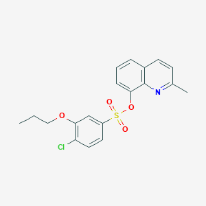 molecular formula C19H18ClNO4S B2439573 2-Methylquinolin-8-yl 4-chloro-3-propoxybenzene-1-sulfonate CAS No. 2415465-18-6