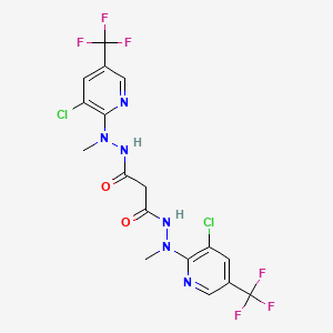 molecular formula C17H14Cl2F6N6O2 B2439578 N'~1~,N'~3~-bis[3-chloro-5-(trifluoromethyl)-2-pyridinyl]-N'~1~,N'~3~-dimethylmalonohydrazide CAS No. 344276-00-2