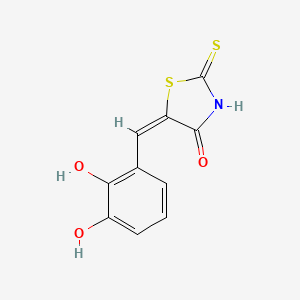 molecular formula C10H7NO3S2 B2439589 (5E)-5-(2,3-dihydroxybenzylidene)-2-mercapto-1,3-thiazol-4(5H)-one CAS No. 590376-71-9