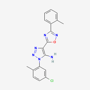 molecular formula C18H15ClN6O B2439591 1-(5-氯-2-甲基苯基)-4-[3-(2-甲基苯基)-1,2,4-恶二唑-5-基]-1H-1,2,3-三唑-5-胺 CAS No. 892744-97-7