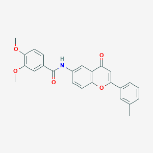 molecular formula C25H21NO5 B2439592 3,4-二甲氧基-N-[2-(3-甲基苯基)-4-氧代-4H-色满-6-基]苯甲酰胺 CAS No. 923114-05-0