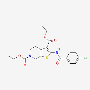 molecular formula C20H21ClN2O5S B2439596 diethyl 2-(4-chlorobenzamido)-4,5-dihydrothieno[2,3-c]pyridine-3,6(7H)-dicarboxylate CAS No. 896679-99-5