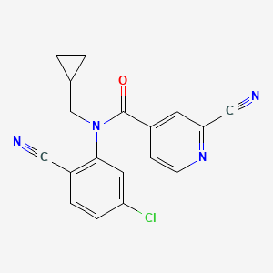 molecular formula C18H13ClN4O B2439604 N-(5-Chloro-2-cyanophenyl)-2-cyano-N-(cyclopropylmethyl)pyridine-4-carboxamide CAS No. 1825543-56-3