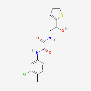 molecular formula C15H15ClN2O3S B2439606 N1-(3-chloro-4-methylphenyl)-N2-(2-hydroxy-2-(thiophen-2-yl)ethyl)oxalamide CAS No. 1351614-72-6