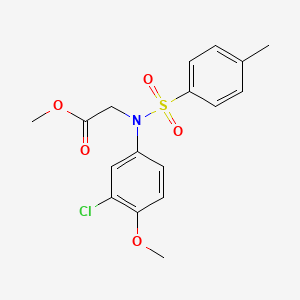 molecular formula C17H18ClNO5S B2439618 Methyl N-(3-chloro-4-methoxyphenyl)-N-[(4-methylphenyl)sulfonyl]glycinate CAS No. 425626-62-6