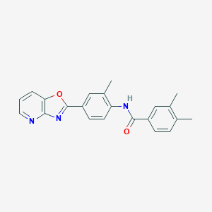 3,4-dimethyl-N-(2-methyl-4-[1,3]oxazolo[4,5-b]pyridin-2-ylphenyl)benzamide