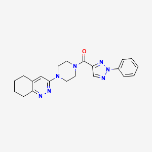 molecular formula C21H23N7O B2439621 (2-phenyl-2H-1,2,3-triazol-4-yl)(4-(5,6,7,8-tetrahydrocinnolin-3-yl)piperazin-1-yl)methanone CAS No. 2034320-54-0