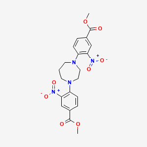 molecular formula C21H22N4O8 B2439624 Methyl 4-{4-[4-(methoxycarbonyl)-2-nitrophenyl]-1,4-diazepan-1-yl}-3-nitrobenzenecarboxylate CAS No. 478040-97-0