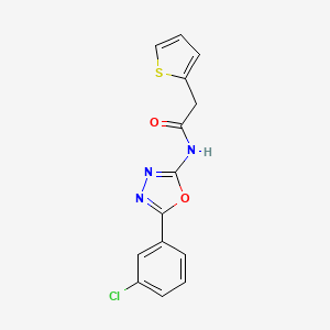 N-(5-(3-chlorophenyl)-1,3,4-oxadiazol-2-yl)-2-(thiophen-2-yl)acetamide