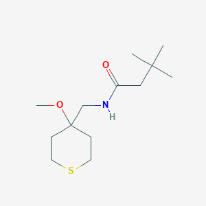 N-((4-methoxytetrahydro-2H-thiopyran-4-yl)methyl)-3,3-dimethylbutanamide