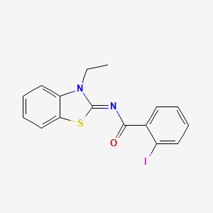 molecular formula C16H13IN2OS B2439632 (E)-N-(3-ethylbenzo[d]thiazol-2(3H)-ylidene)-2-iodobenzamide CAS No. 865544-78-1