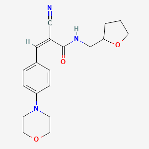 (Z)-2-Cyano-3-(4-morpholin-4-ylphenyl)-N-(oxolan-2-ylmethyl)prop-2-enamide
