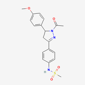 N-[4-[2-acetyl-3-(4-methoxyphenyl)-3,4-dihydropyrazol-5-yl]phenyl]methanesulfonamide