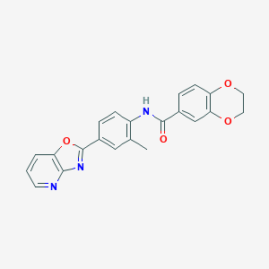 molecular formula C22H17N3O4 B243964 N-(2-methyl-4-[1,3]oxazolo[4,5-b]pyridin-2-ylphenyl)-2,3-dihydro-1,4-benzodioxine-6-carboxamide 