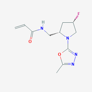 molecular formula C11H15FN4O2 B2439648 N-{[(2S,4S)-4-fluoro-1-(5-methyl-1,3,4-oxadiazol-2-yl)pyrrolidin-2-yl]methyl}prop-2-enamide CAS No. 2094029-54-4