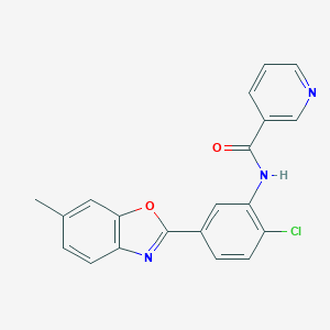 molecular formula C20H14ClN3O2 B243965 N-[2-chloro-5-(6-methyl-1,3-benzoxazol-2-yl)phenyl]nicotinamide 