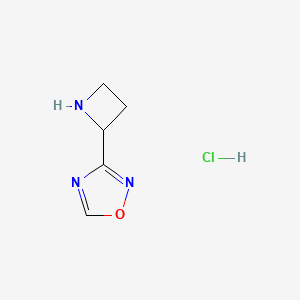 molecular formula C5H8ClN3O B2439654 3-(Azetidin-2-yl)-1,2,4-oxadiazole hydrochloride CAS No. 2173996-96-6
