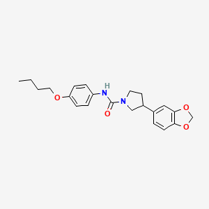 molecular formula C22H26N2O4 B2439655 3-(苯并[d][1,3]二氧杂环-5-基)-N-(4-丁氧苯基)吡咯烷-1-甲酰胺 CAS No. 2034598-29-1