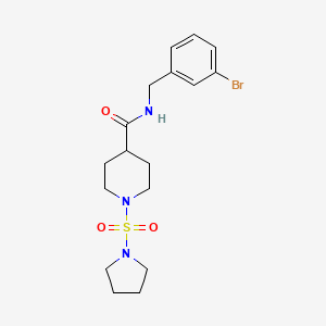 molecular formula C17H24BrN3O3S B2439656 N-(3-bromobenzyl)-1-(pyrrolidin-1-ylsulfonyl)piperidine-4-carboxamide CAS No. 1428357-13-4