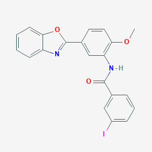 molecular formula C21H15IN2O3 B243967 N-[5-(1,3-benzoxazol-2-yl)-2-methoxyphenyl]-3-iodobenzamide 