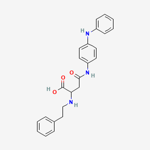 molecular formula C24H25N3O3 B2439685 4-氧代-2-(苯乙氨基)-4-((4-(苯氨基)苯基)氨基)丁酸 CAS No. 1048005-95-3