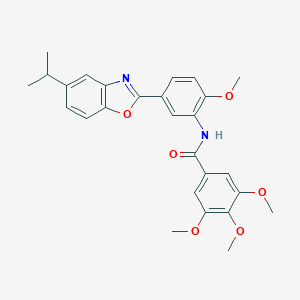 molecular formula C27H28N2O6 B243969 N-[5-(5-isopropyl-1,3-benzoxazol-2-yl)-2-methoxyphenyl]-3,4,5-trimethoxybenzamide 