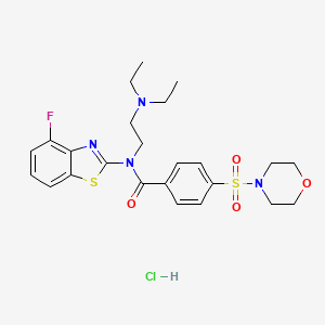 molecular formula C24H30ClFN4O4S2 B2439693 N-(2-(diethylamino)ethyl)-N-(4-fluorobenzo[d]thiazol-2-yl)-4-(morpholinosulfonyl)benzamide hydrochloride CAS No. 1216689-77-8