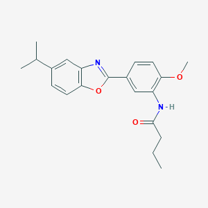 molecular formula C21H24N2O3 B243970 N-[5-(5-isopropyl-1,3-benzoxazol-2-yl)-2-methoxyphenyl]butanamide 