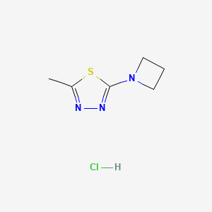molecular formula C6H10ClN3S B2439701 2-(Azetidin-1-yl)-5-methyl-1,3,4-thiadiazole;hydrochloride CAS No. 2379997-57-4