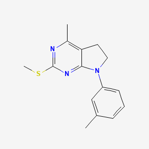 methyl 4-methyl-7-(3-methylphenyl)-6,7-dihydro-5H-pyrrolo[2,3-d]pyrimidin-2-yl sulfide