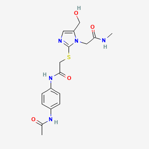 2-[2-[(2-{[4-(acetylamino)phenyl]amino}-2-oxoethyl)thio]-5-(hydroxymethyl)-1H-imidazol-1-yl]-N-methylacetamide