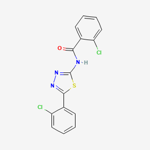 molecular formula C15H9Cl2N3OS B2439718 2-chloro-N-[5-(2-chlorophenyl)-1,3,4-thiadiazol-2-yl]benzamide CAS No. 312524-67-7