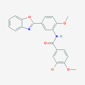 molecular formula C22H17BrN2O4 B243972 N-[5-(1,3-benzoxazol-2-yl)-2-methoxyphenyl]-3-bromo-4-methoxybenzamide 