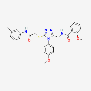 molecular formula C28H29N5O4S B2439727 N-((4-(4-乙氧基苯基)-5-((2-氧代-2-(间甲苯胺基)乙基)硫代)-4H-1,2,4-三唑-3-基)甲基)-2-甲氧基苯甲酰胺 CAS No. 394224-06-7