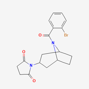 molecular formula C18H19BrN2O3 B2439731 1-((1R,5S)-8-(2-bromobenzoyl)-8-azabicyclo[3.2.1]octan-3-yl)pyrrolidine-2,5-dione CAS No. 2060474-13-5