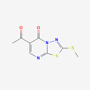 molecular formula C8H7N3O2S2 B2439734 6-acetyl-2-(methylsulfanyl)-5H-[1,3,4]thiadiazolo[3,2-a]pyrimidin-5-one CAS No. 343375-30-4